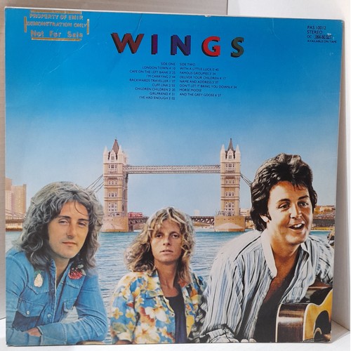 270 - Wings London Town LP with gold stamp on reverse top left Property Of EMIR Demonstration Only Not For... 