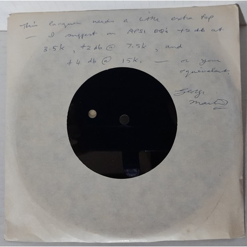 273 - Ultravox Reap The Wild Wind 7” Acetate with hand written signed note from George Martin on sleeve “T... 