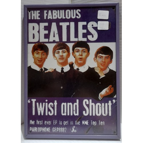 280 - Two Beatles Tin signs featuring vintage Beatles adverts.