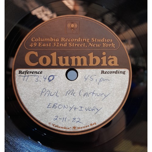 297 - Columbia Recording Studios 10” Acetates for Paul McCartney Ebony & Ivory & Rainclouds both dated 2-1... 