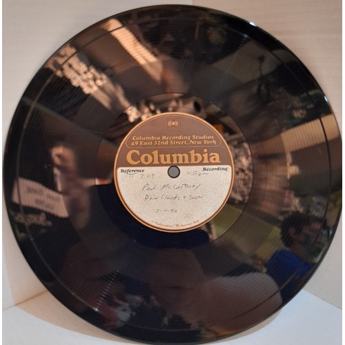 297 - Columbia Recording Studios 10” Acetates for Paul McCartney Ebony & Ivory & Rainclouds both dated 2-1... 