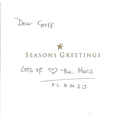 319 - Christmas Card to Geoff Emerick Lots Of “Heart “ from the Macs PLHMSJ