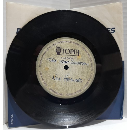 367 - A collection of Nick Heyward Acetates and records including PRT Studio’s Take That Situation 7” , Ca... 