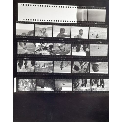 384 - Five contact sheets of photographs of unknown band with corresponding negatives