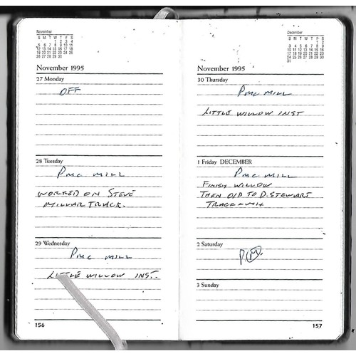 305 - Two diaries dated 1995 and 1996 with information on Geoff Emerick recording studio dates