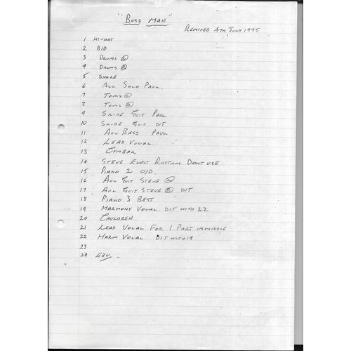 306 - Various papers regarding Paul McCartney recordings including lyric sheets