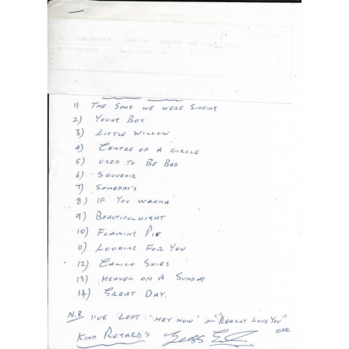 306 - Various papers regarding Paul McCartney recordings including lyric sheets