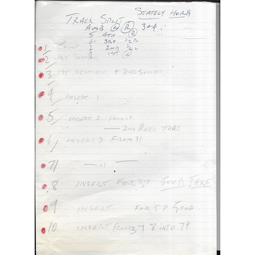 306 - Various papers regarding Paul McCartney recordings including lyric sheets