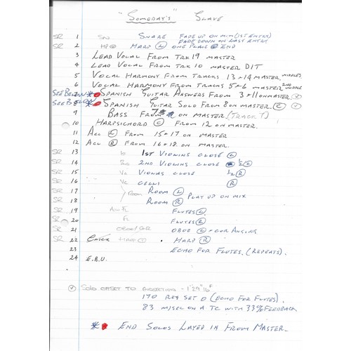 306 - Various papers regarding Paul McCartney recordings including lyric sheets