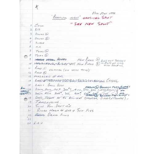 306 - Various papers regarding Paul McCartney recordings including lyric sheets