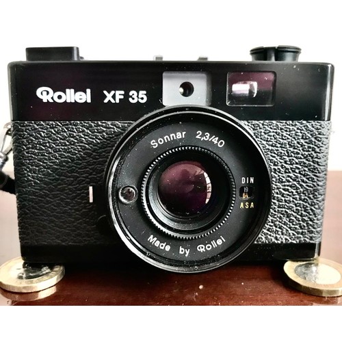 155 - ROLLEI XF35 COMPACT FULL FRAME CAMERA CIRCA 1976 SONAR 2.3 40mil LENS