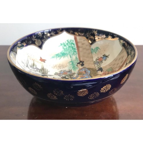 187 - SATSUMA POTTERY BOWL, DIAMETER APPROXIMATELY 15.5cm