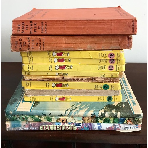 196 - GEORGE ORWELL- 'ROAD TO WIGAN PIER' TWO VOLUMES, EIGHT MARY TOURTEL RUPERT BOOKS PLUS THREE OTHERS