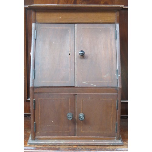 201 - Early 20th century inlaid mahogany cased British Broadcasting Coil two valve receiver, by British Th... 