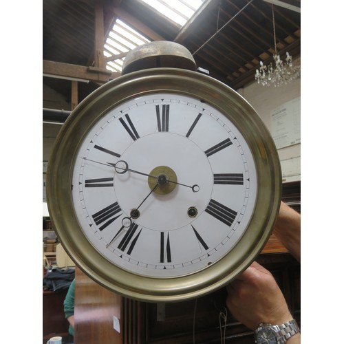 219 - RTV - Very rare 19th century mahogany cased French regulator free standing clock, with circular enam... 