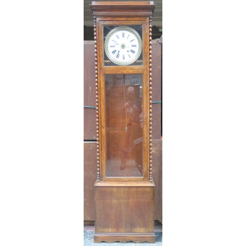 219 - RTV - Very rare 19th century mahogany cased French regulator free standing clock, with circular enam... 