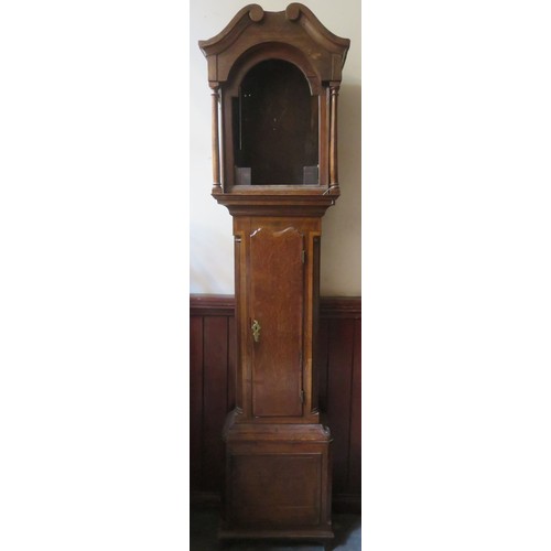 204 - Late 19th century Oak and Mahogany cased long case clock case. Approx. 219cm H x 50cm W x 26cm D