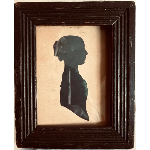 14 - SILHOUETTE PORTRAIT OF ELIZABETH FRANCES LEWIS, A MEMBER OF THE LINGARD FAMILY, APPROXIMATELY 10 x 7... 