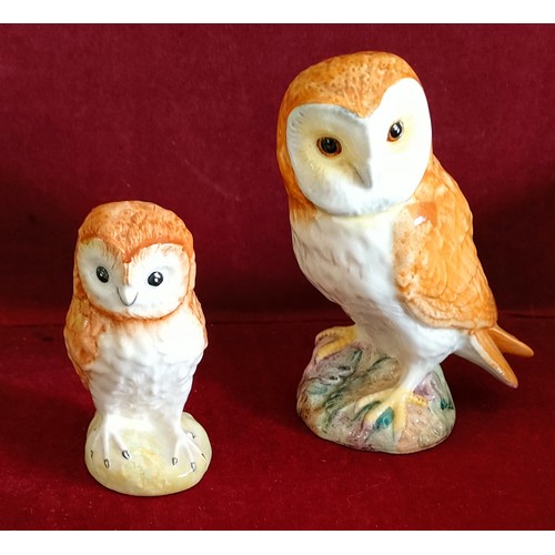 213 - TWO BESWICK GLAZED CERAMIC BARN OWLS