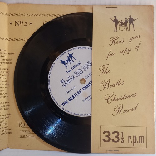 1 - The Beatles 1963 Christmas Fan Club Single Flexi Disc Sleeve has some writing on it in blue pen