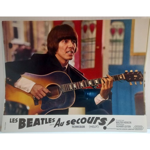 8 - The Beatles HELP! United Artists 1965 French set of 12 promotional lobby cards with original envelop... 