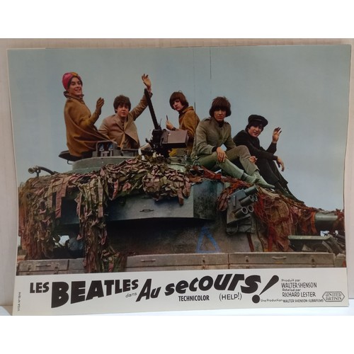 8 - The Beatles HELP! United Artists 1965 French set of 12 promotional lobby cards with original envelop... 