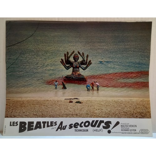 8 - The Beatles HELP! United Artists 1965 French set of 12 promotional lobby cards with original envelop... 