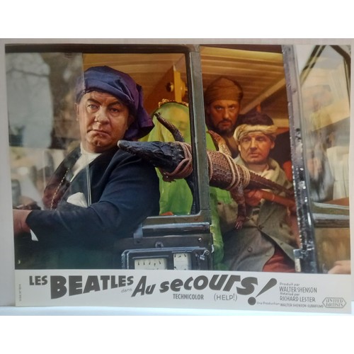 8 - The Beatles HELP! United Artists 1965 French set of 12 promotional lobby cards with original envelop... 