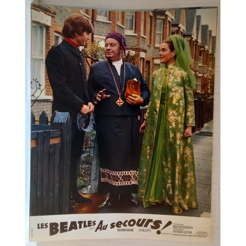 8 - The Beatles HELP! United Artists 1965 French set of 12 promotional lobby cards with original envelop... 