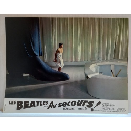 16 - The Beatles HELP! United Artists 1965 French set of 12 promotional lobby cards with original envelop... 