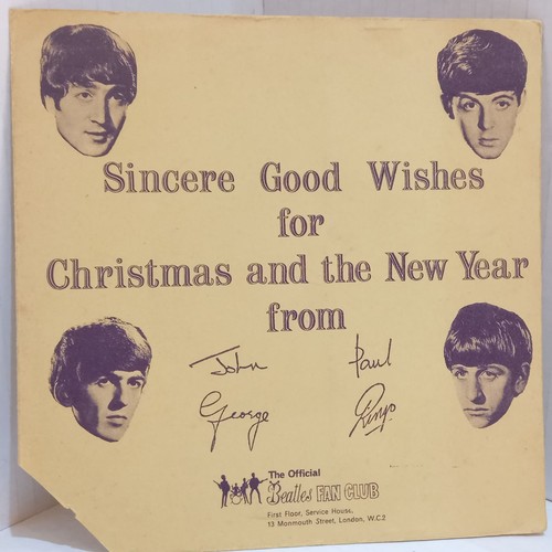 34 - The Beatles 1963 Fan Club  Christmas single Flexi Disc sleeve has cut