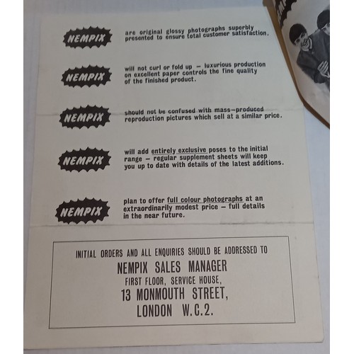 35 - The Beatles NEMPIX sales leaflet complete with order form, with six original Beatles NEMPIXs