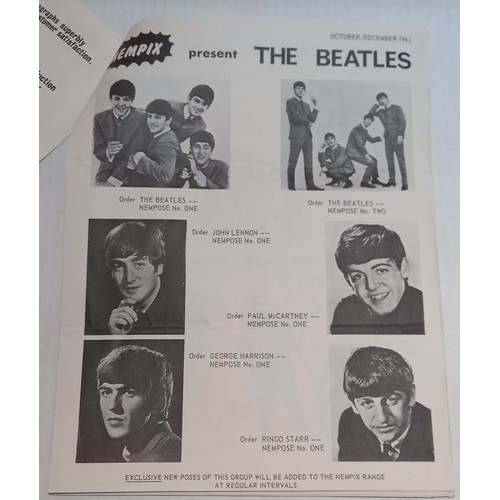 35 - The Beatles NEMPIX sales leaflet complete with order form, with six original Beatles NEMPIXs