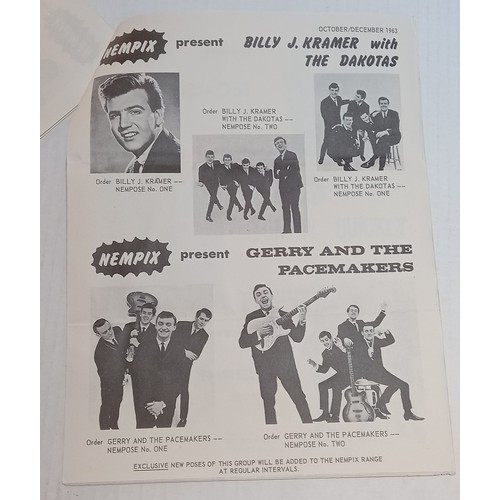 35 - The Beatles NEMPIX sales leaflet complete with order form, with six original Beatles NEMPIXs