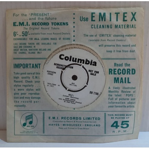 48 - Alma Cogan Eight Days A Week-Help Columbia Demo 7” single with signed page from autograph book