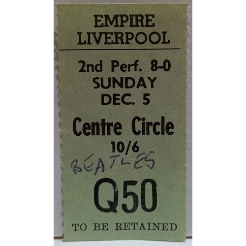 62 - The Beatles 1965 Tour programme and ticket stub for Liverpool Empire 5th December 1965 last time the... 