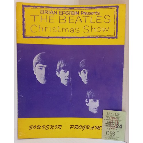 63 - The Beatles 1963/4 London Astoria Christmas Show programme with Ticket Stub dated 24th Dec