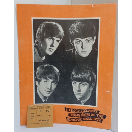 65 - The Beatles Sunday Night At The Blackpool Opera House July 26th 1964 Concert Programme and Ticket St... 