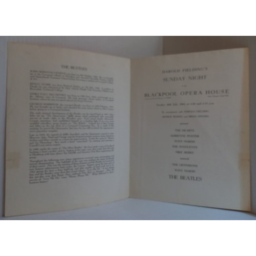 65 - The Beatles Sunday Night At The Blackpool Opera House July 26th 1964 Concert Programme and Ticket St... 