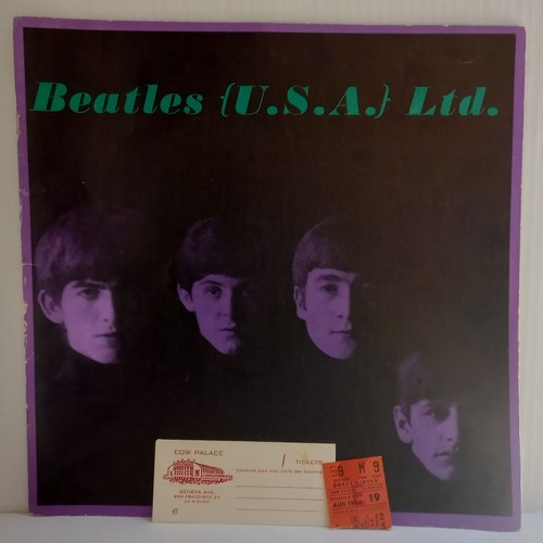 70 - The Beatles Cow Palace San Francisco 19th August 1964 ticket stub with compliments slip + 1964 USA L... 