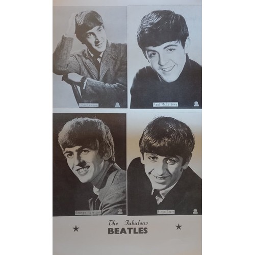 71 - The Fabulous Beatles Star Pics Promotional poster measures approx 20”x 12”