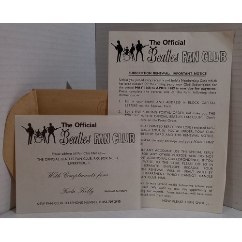 340 - A collection of 23 various Beatles fan club newsletters, membership cards and fan posters for 1967-1... 