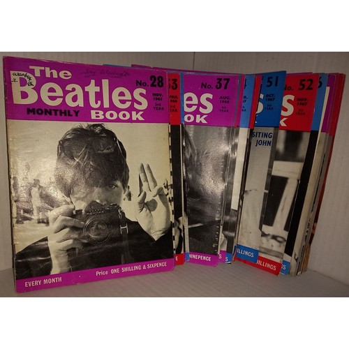 342 - Fifty One original Beatles Monthly magazines (some heavily water damaged) No 2,4,10, 28-38, 40-61 an... 