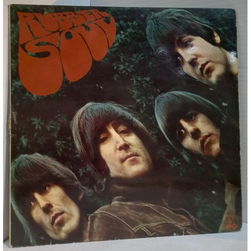 351 - Four original black and yellow Mono Parlophone Beatles albums all VG- condition. Help, Rubber Soul, ... 