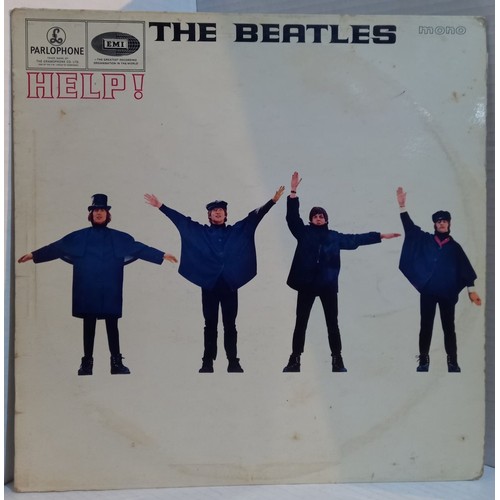 351 - Four original black and yellow Mono Parlophone Beatles albums all VG- condition. Help, Rubber Soul, ... 