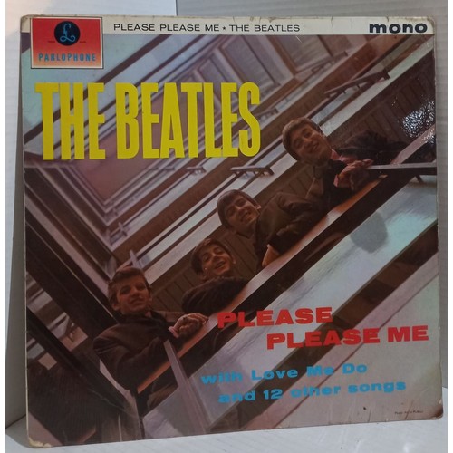 352 - Four original black and yellow Mono Parlophone Beatles albums all VG- condition. Please Please Me, W... 