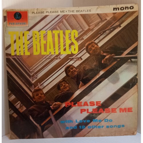 361 - The Beatles Please Please Me Album Black and Gold label Mono LP with Dick James Credits condition Go... 