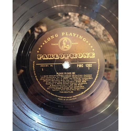 361 - The Beatles Please Please Me Album Black and Gold label Mono LP with Dick James Credits condition Go... 