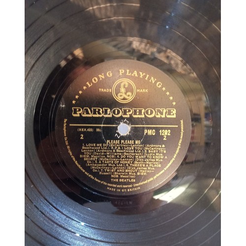 361 - The Beatles Please Please Me Album Black and Gold label Mono LP with Dick James Credits condition Go... 