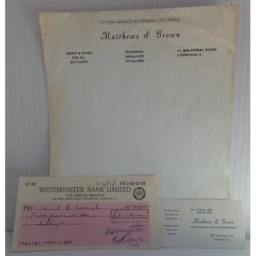 364 - Dick Mathews letter head, business card and cheque (3)